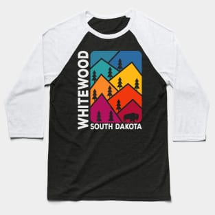 Whitewood South Dakota Vintage Mountains Bison Baseball T-Shirt